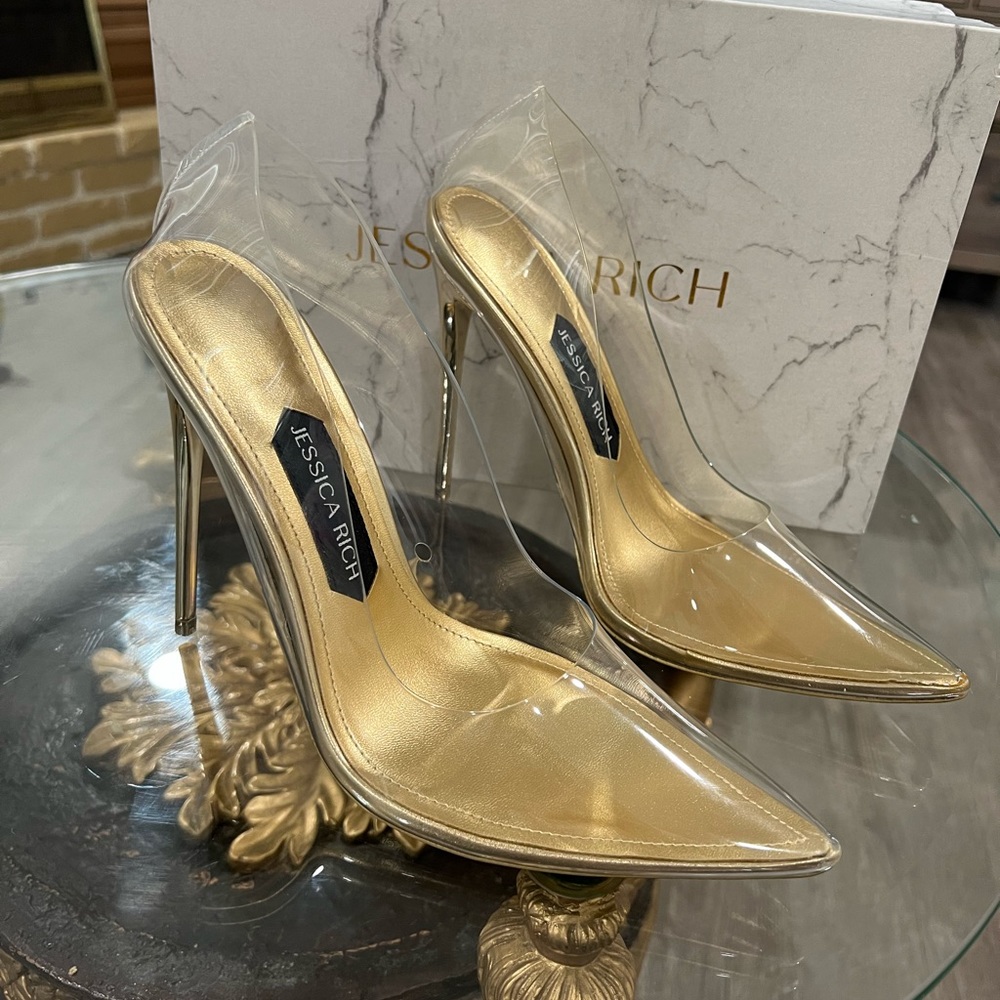 JESSICA RICH Gold/Clear pumps 🌷 - Picture 6 of 10
